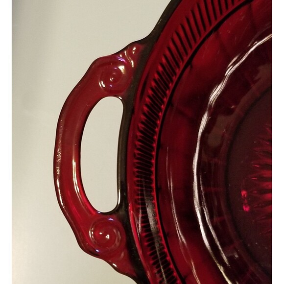 Vintage coronation royal ruby glass fruit bowl by anchor hocking - Picture 3 of 12